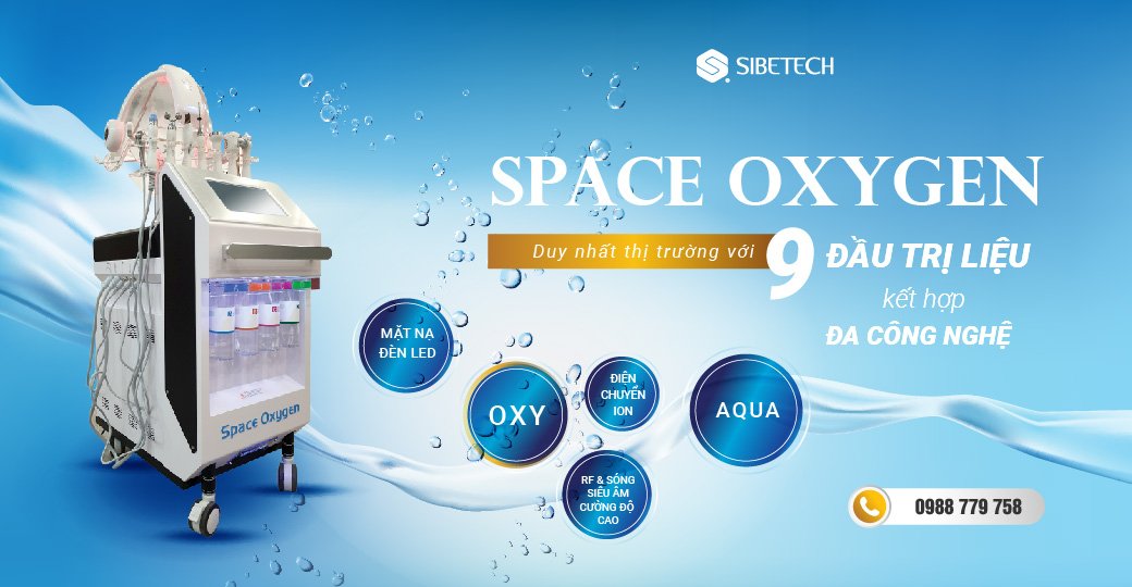 Thiết bị chăm sóc da|máy chăm sóc da SPACE OXYGEN- với 9 đầu trị liệu, 10 công nghệ tích hợp trong 1 sản phẩm